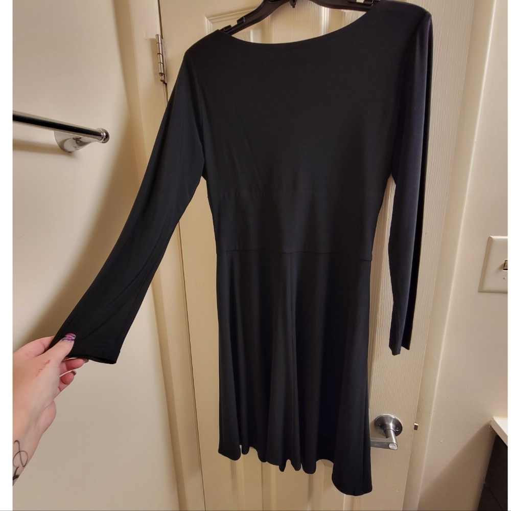 Vintage Jones New York Size 16 Black Long Sleeve Dress - Picture 5 of 9